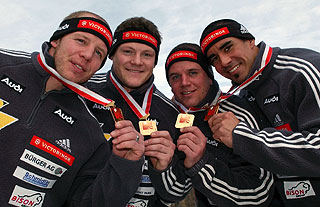 Martin Annen, Thomas Lamparter, Beat Hefti und Cdric Grand - Annen-Vierer mit Goldmedaille