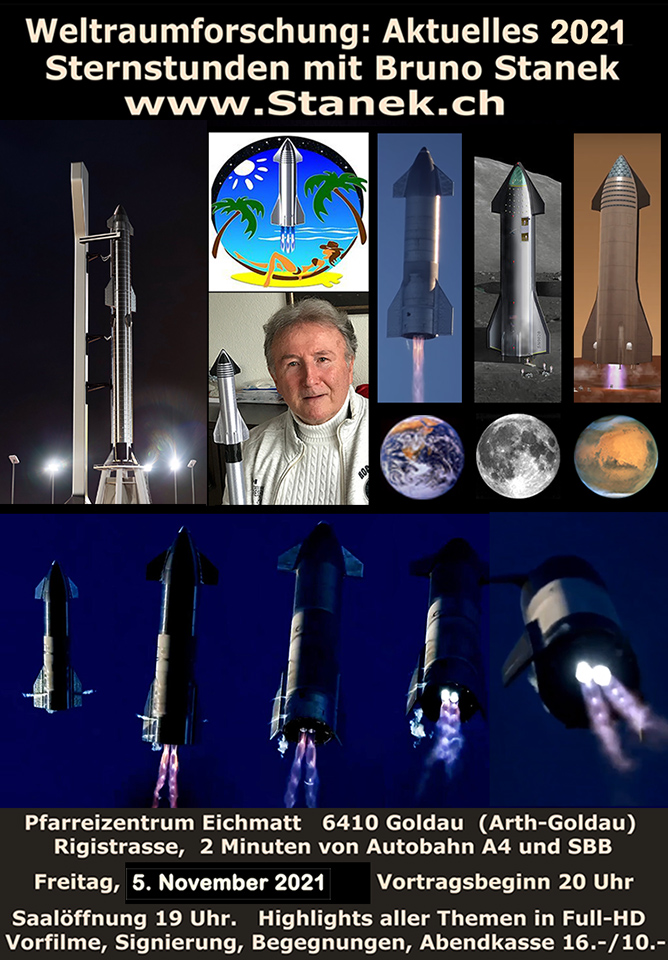 Aktuelles zur Weltraumforschung mit Bruno Stanek am 5. November 2021