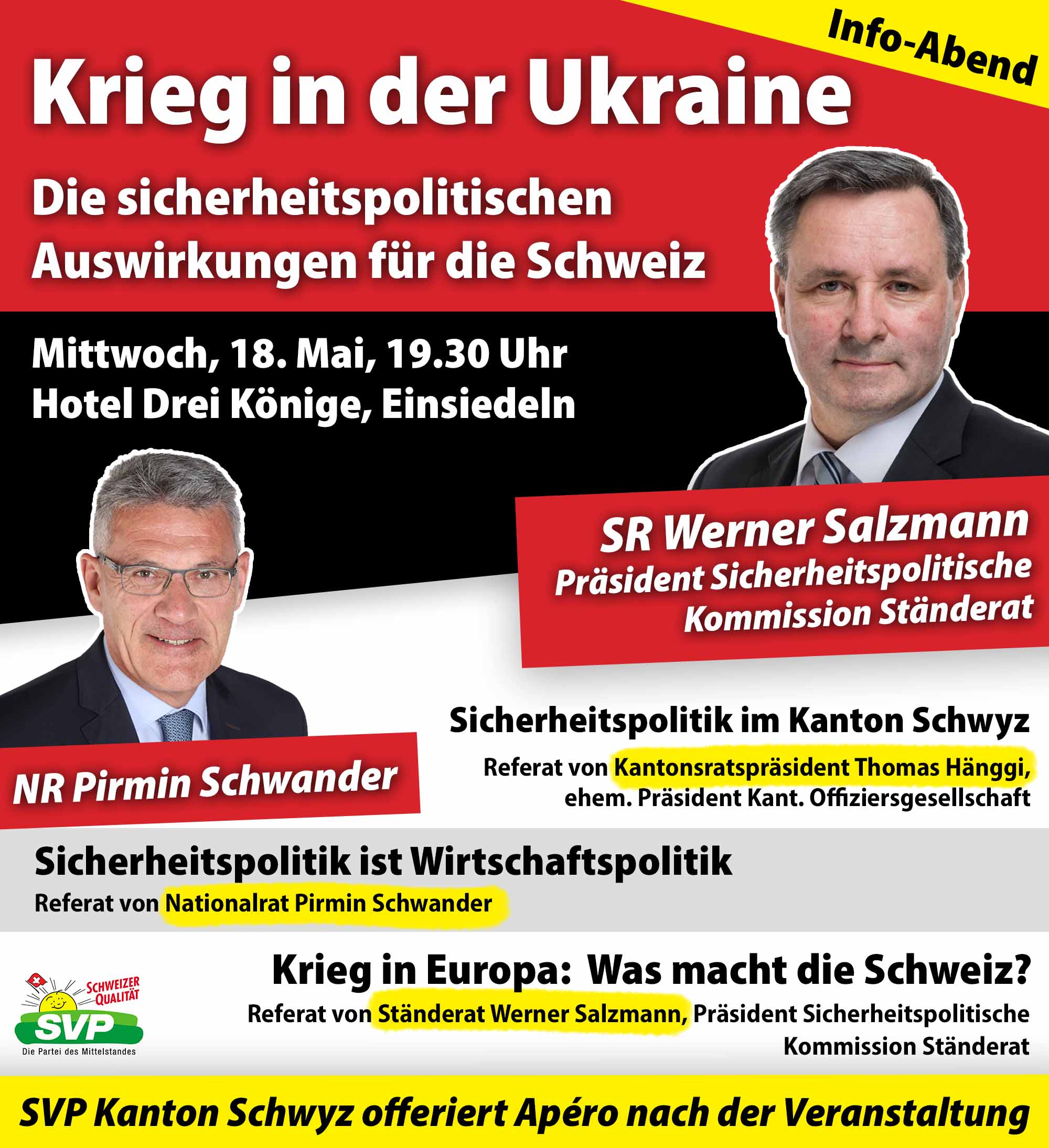 «Krieg in der Ukraine –  Sicherheitspolitische Auswirkungen für die Schweiz»