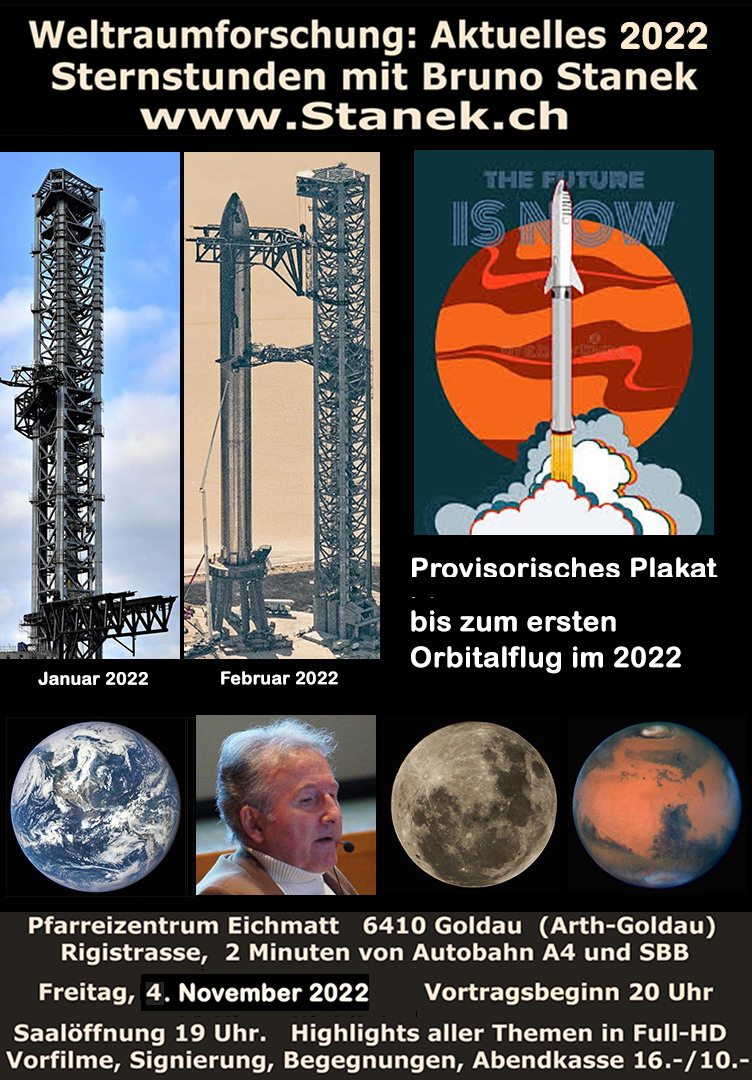 Weltraum-Vortrag mit Bruno Stanek am 4. November 2022